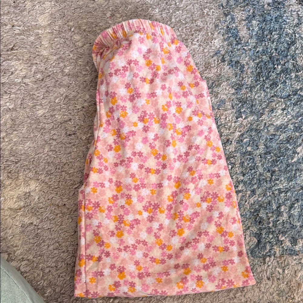 Sweet Dreams Pink and Yellow Floral Kids Pajama Bottoms